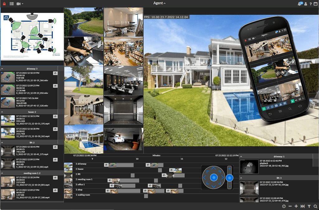 Agent DVR desktop and mobile view